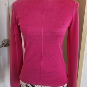 St. John Vibrant Pink Crew Neck Sweater